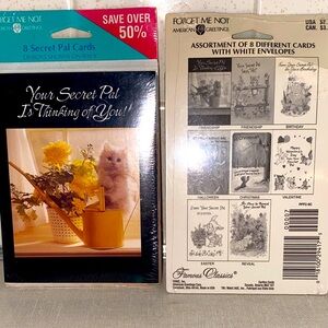 Forget Me Not Secret Pal Cards with Envelopes American Greetings Vintage 2 packs